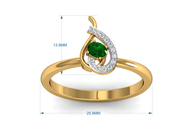 Sely Emerald & diamond ring in hallmarked gold